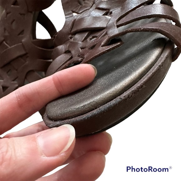 Clarks Bendables Brown Leather Ankle Strap Gladiator Ladies Sandals, 9M - Picture 10 of 10